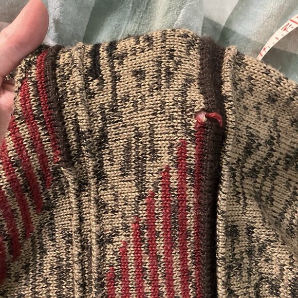 Scala Milano Italy Sweater Mens M Grandpa Academia Wool Blend Neutral - Picture 6 of 8